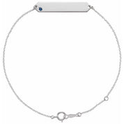Sterling Silver Natural Blue Sapphire Geometric 7-8" Bracelet