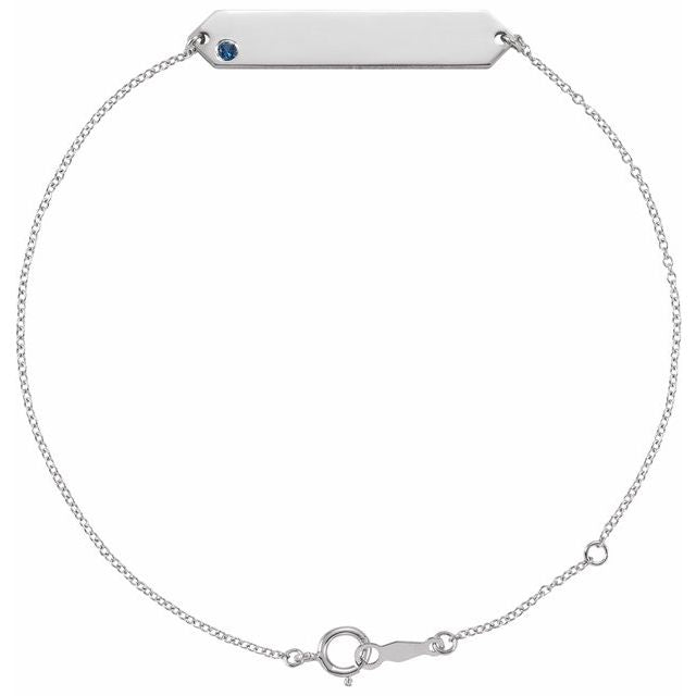 Sterling Silver Natural Blue Sapphire Geometric 7-8" Bracelet