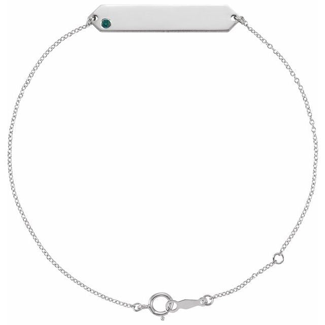 Sterling Silver Lab-Grown Alexandrite  Geometric 7-8" Bracelet
