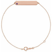 14K Rose Natural Amethyst Geometric 7-8" Bracelet