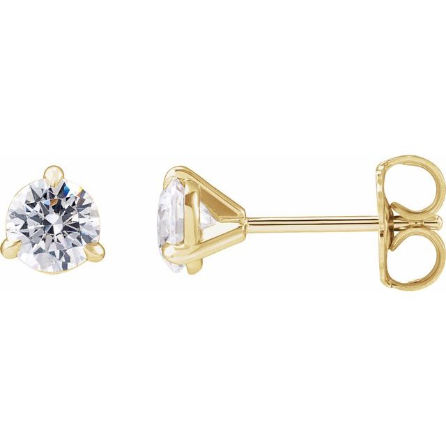 14K Yellow 3/4 Lab-Grown Diamond Cocktail-Style Stud Earrings