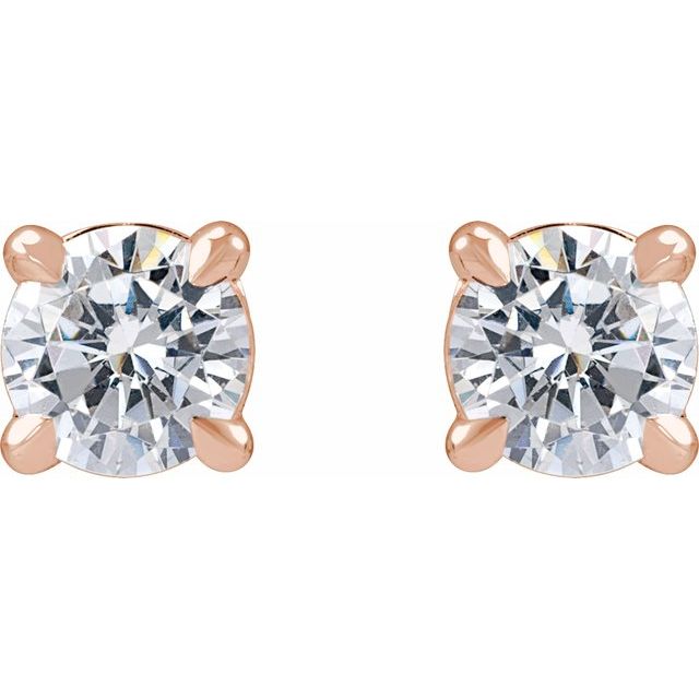 14K Rose 1/2 CTW Lab-Grown Diamond Cocktail-Style Stud Earrings