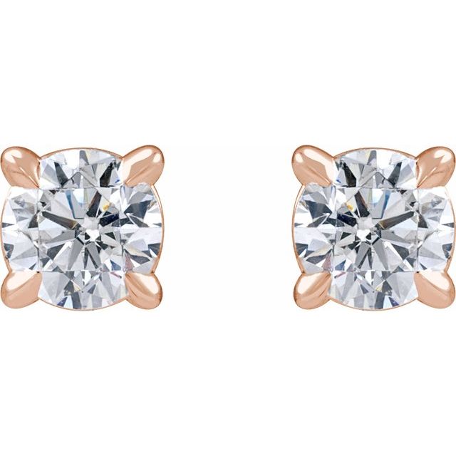 14K Rose 1/3 CTW Lab-Grown Diamond Cocktail-Style Stud Earrings
