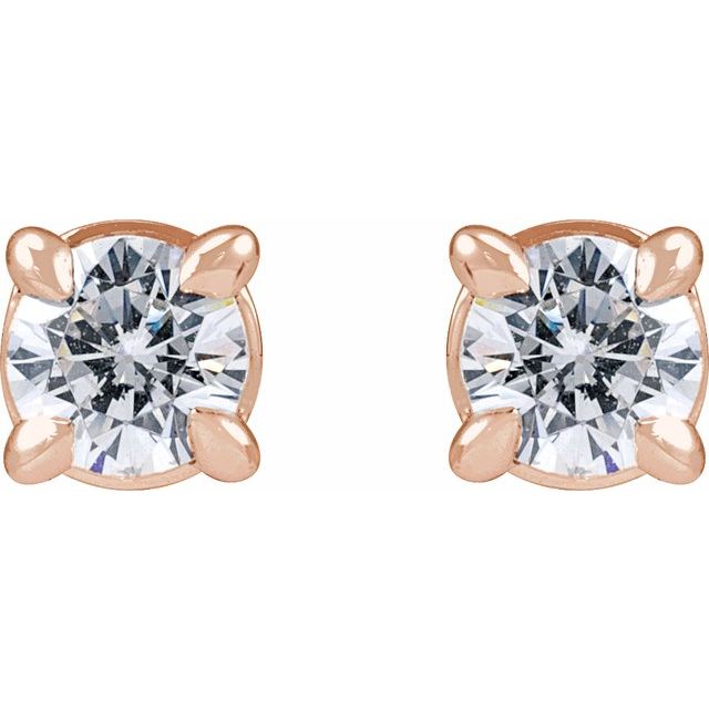 14K Rose 1/4 CTW Lab-Grown Diamond Cocktail-Style Stud Earrings
