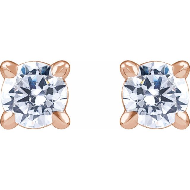 14K Rose 1/5 CTW Lab-Grown Diamond Cocktail-Style Stud Earrings