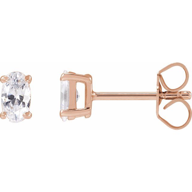 14K Rose 1/2 CTW Lab-Grown Diamond Stud Earrings
