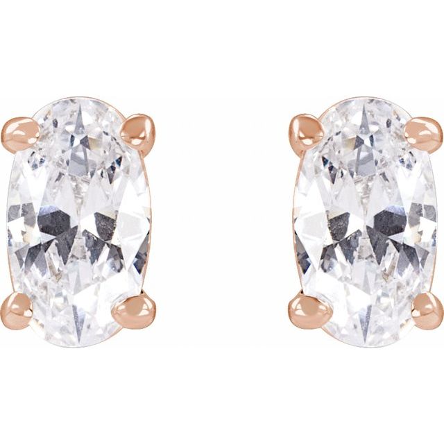 14K Rose 1/2 CTW Lab-Grown Diamond Stud Earrings