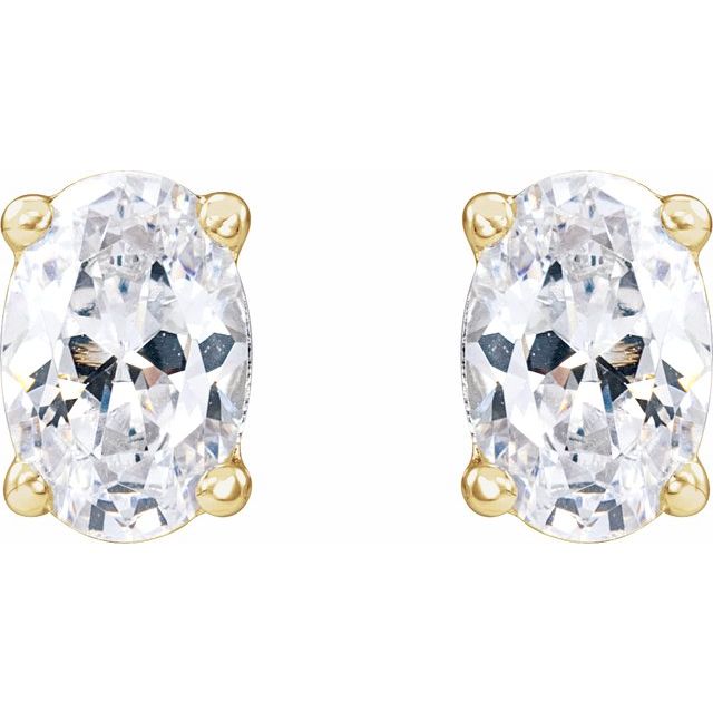14K Yellow 3/4 CTW Lab-Grown Diamond Stud Earrings