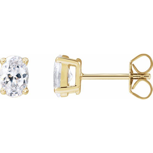 14K Yellow 3/4 CTW Lab-Grown Diamond Stud Earrings