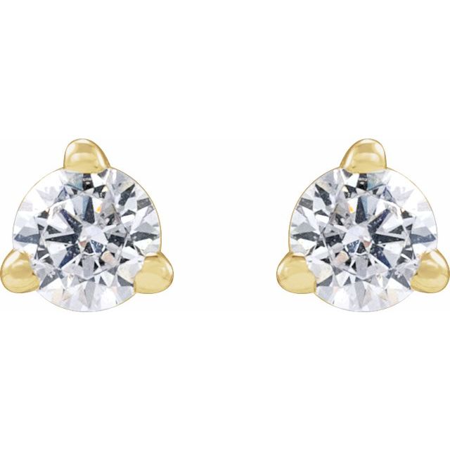 14K Yellow 1/6 CTW Lab-Grown Diamond Stud Earrings