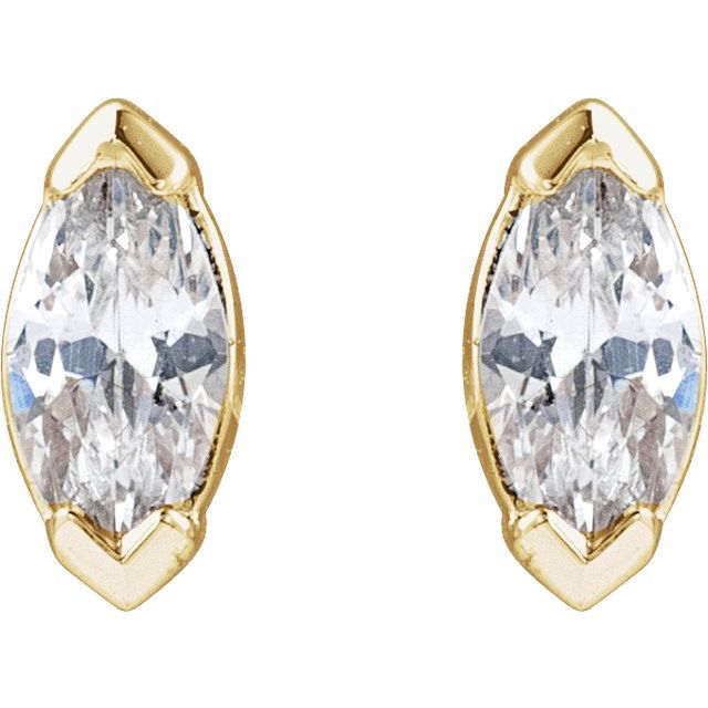 14K Yellow 1/6 CTW Lab-Grown Diamond Stud Earrings