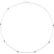 14K White 1/3 CTW Natural Black Diamond 7-Station 16-18" Necklace
