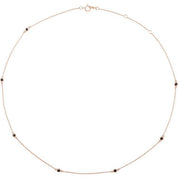 14K Rose 1/3 CTW Natural Black Diamond 7-Station 16-18" Necklace