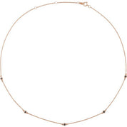 14K Rose 1/4 CTW Natural Black Diamond 5-Station 16-18" Necklace