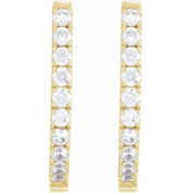 14K Yellow 1/2 CTW Lab-Grown Diamond Hoop Earrings