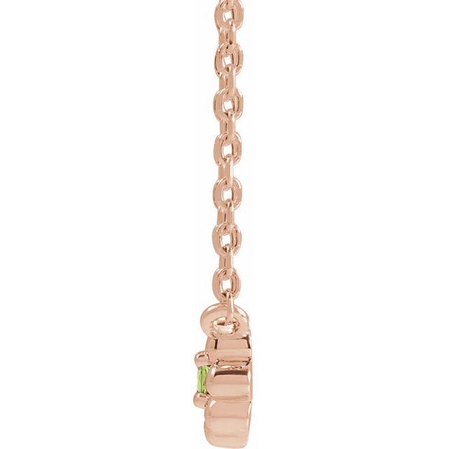 14K Rose Natural Peridot Beaded Youth 16" Necklace