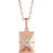 14K Rose Natural Diamond 16-18" Necklace