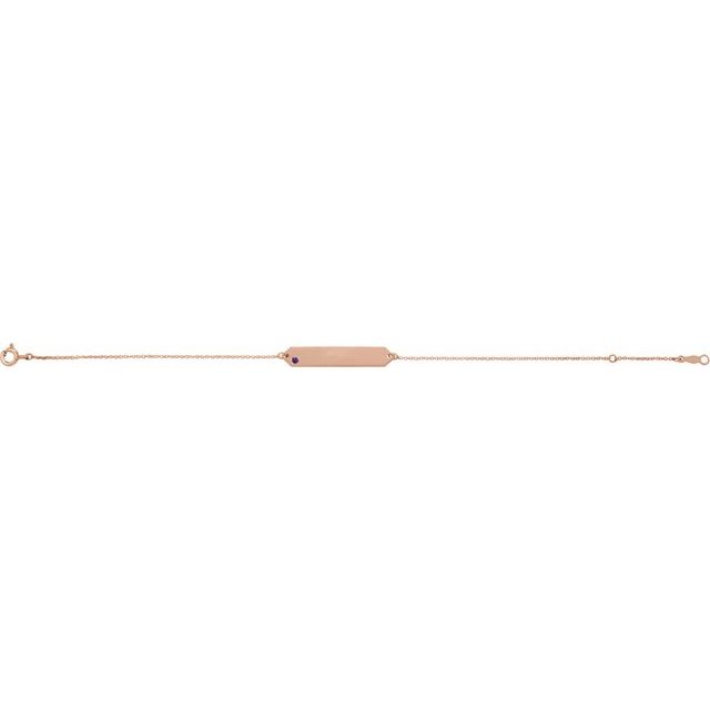 14K Rose Natural Amethyst Geometric 7-8" Bracelet