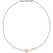 14K Rose 1/10 CTW Natural Diamond Bar 6 1/2-7 1/2" Bracelet