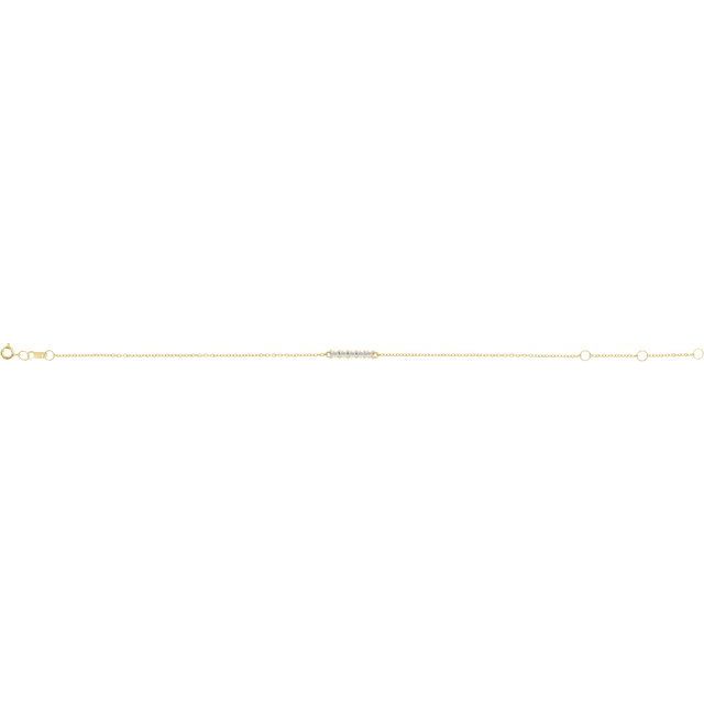 14K Yellow 1/10 CTW Natural Diamond Bar 6 1/2-7 1/2" Bracelet