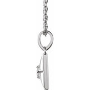 Sterling Silver Natural White Sapphire 16-18" Necklace