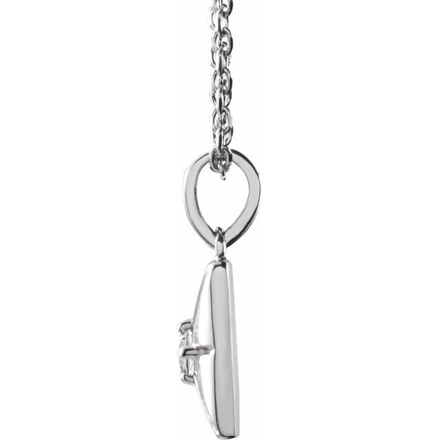 Sterling Silver Natural White Sapphire 16-18" Necklace