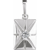 Sterling Silver Natural White Sapphire Pendant