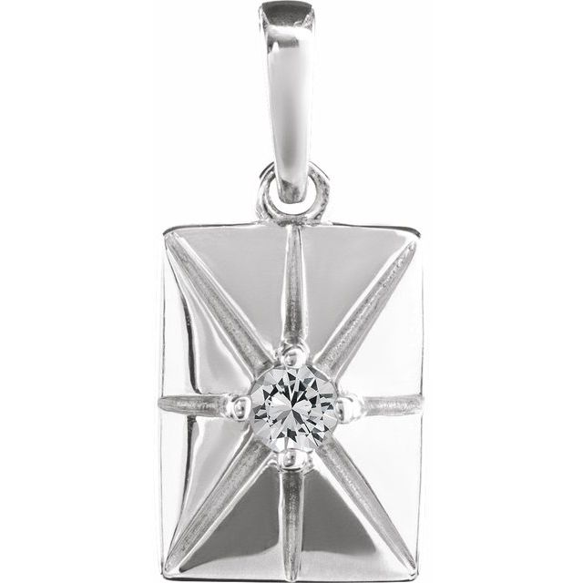 Sterling Silver Natural White Sapphire Pendant