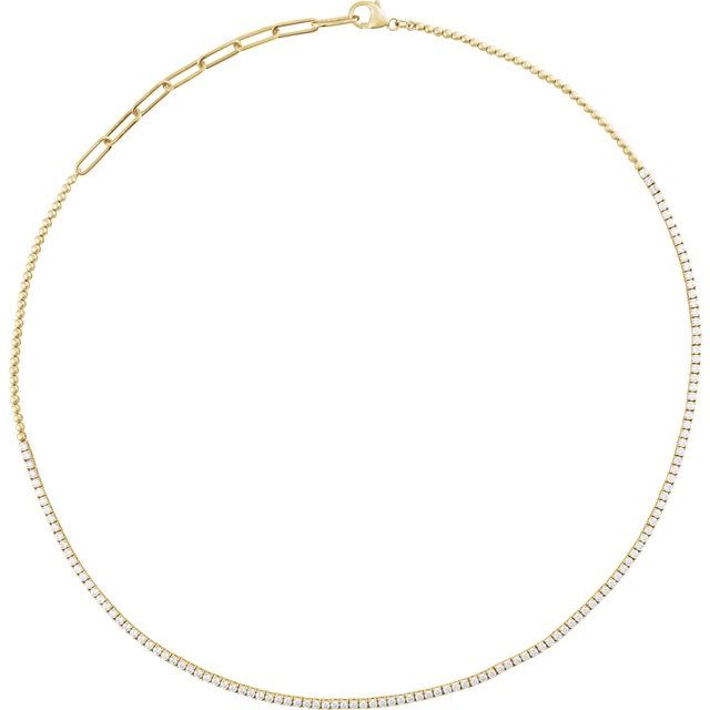 14K Yellow 3 1/5 CTW Natural Diamond Adjustable 15-18" Necklace