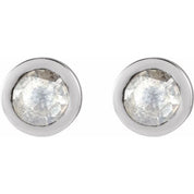 14K White 1/8 CTW Rose-Cut Natural Diamond Stud Earrings