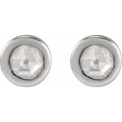 Platinum .02 CTW Rose-Cut Natural Diamond Stud Earrings