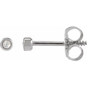 Platinum .02 CTW Rose-Cut Natural Diamond Stud Earrings