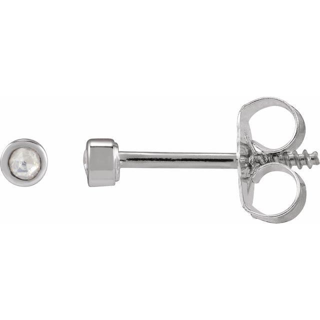 Platinum .02 CTW Rose-Cut Natural Diamond Stud Earrings