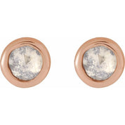 14K Rose .06 CTW Rose-Cut Natural Diamond  Stud Earrings