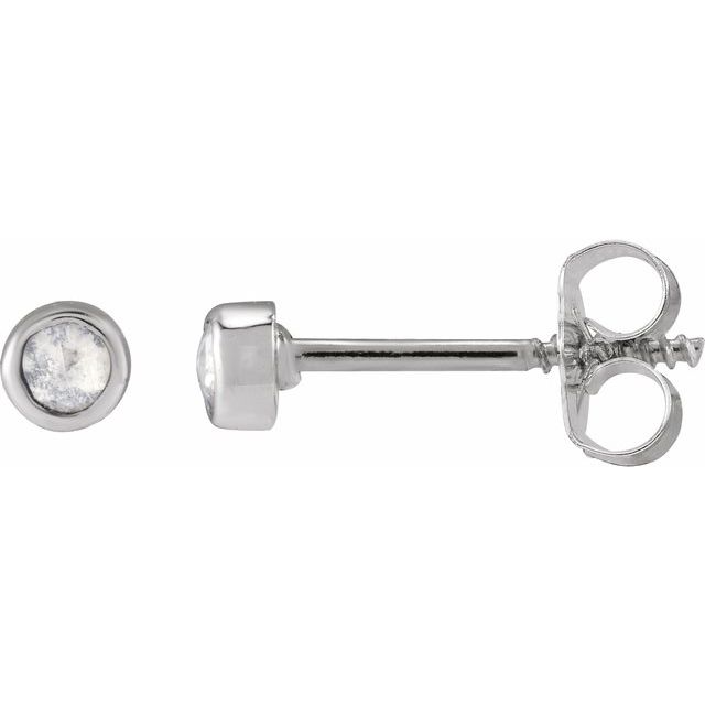 Platinum .06 CTW Rose-Cut Natural Diamond Stud Earrings