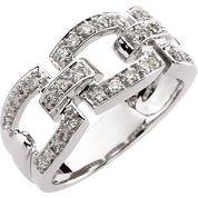 14K White 1/3 CTW Natural Diamond Link Ring