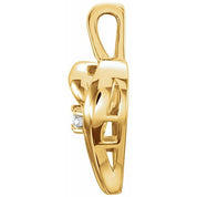 14K Yellow .02 CT Natural Diamond Heart Pendant