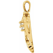 14K Yellow 1/10 CT Natural Diamond Heart Pendant