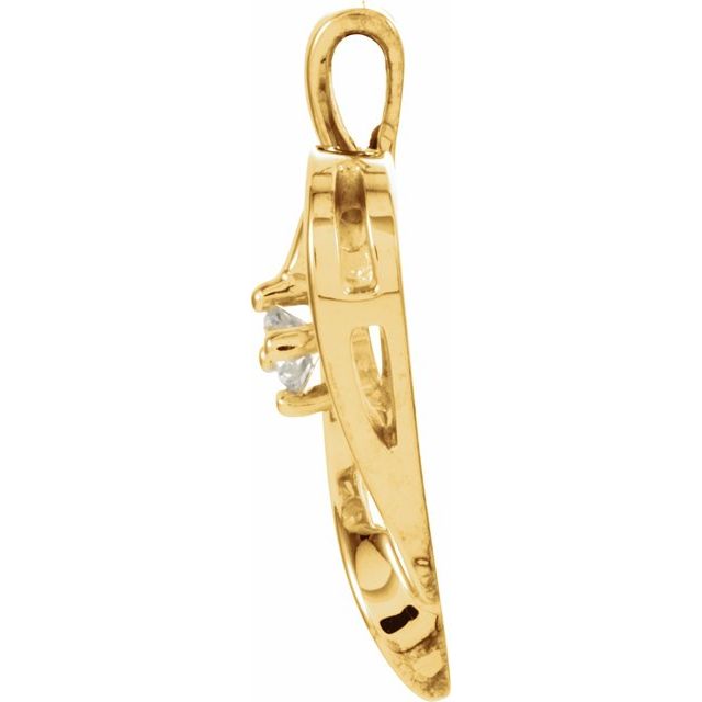 14K Yellow 1/10 CT Natural Diamond Heart Pendant
