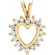 14K Yellow 1/3 CTW Natural Diamond Heart Pendant