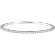 14K White 4 CTW Lab-Grown Diamond Stackable Bangle 8" Bracelet