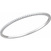 14K White 4 CTW Lab-Grown Diamond Stackable Bangle 8" Bracelet
