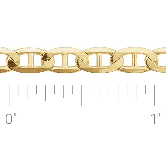 14K Yellow 4.5 mm Curbed Anchor Chain by the Inch