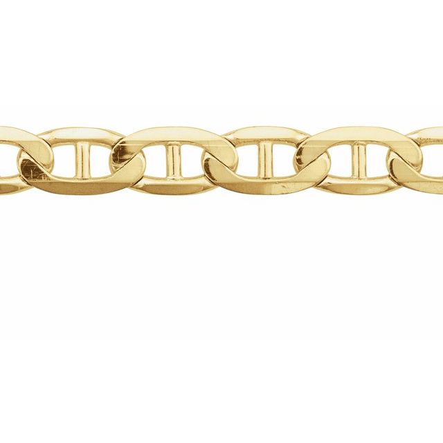 14K Yellow 4.5 mm Curbed Anchor Chain by the Inch