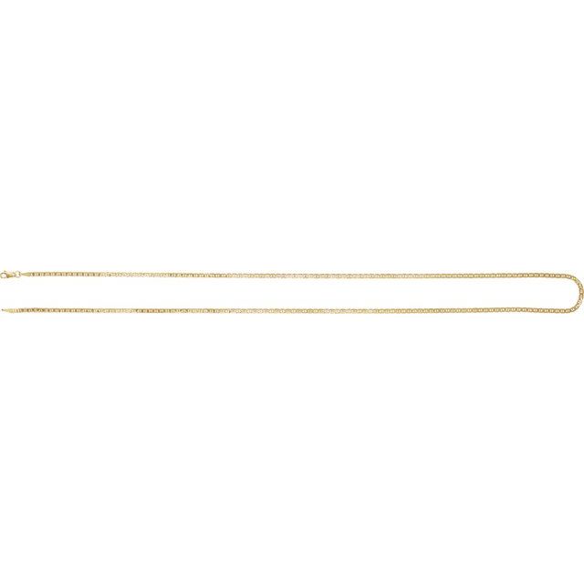 14K Yellow 2.25 mm Curbed Anchor 20" Chain