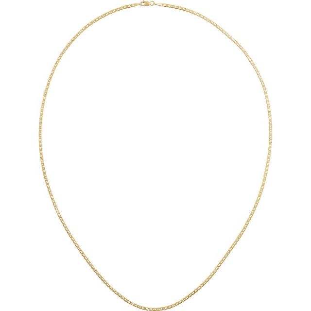 14K Yellow 2.25 mm Curbed Anchor 20" Chain