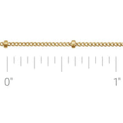 14K Yellow Recycled Metal 1 mm Beaded Curb Chain by the Inch