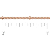 14K Rose Recycled Metal 1 mm Beaded Curb Chain by the Inch