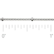 14K White Recycled Metal 1 mm Beaded Curb Chain by the Inch