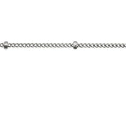 14K White Recycled Metal 1 mm Beaded Curb Chain by the Inch